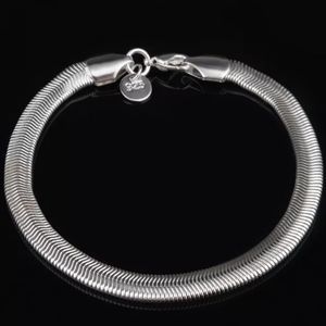 Men's 925 Sterling Silver 6MM Snake Herringbone Chain Bracelet